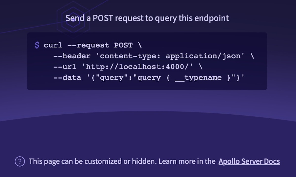 Apollo Server default landing page