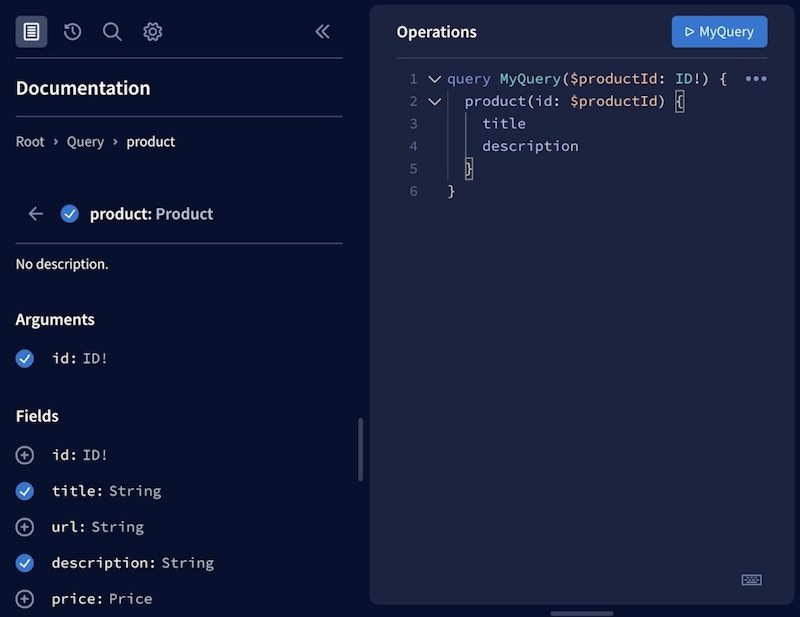 Schema view in Apollo Sandbox