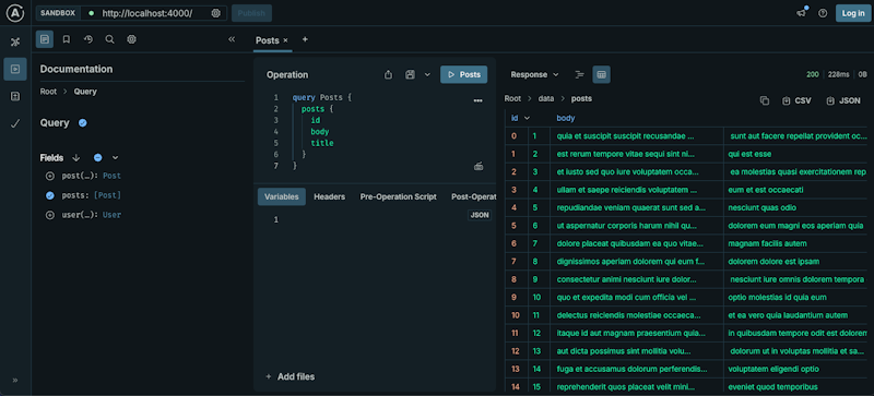 Query posts' info with connector subgraph