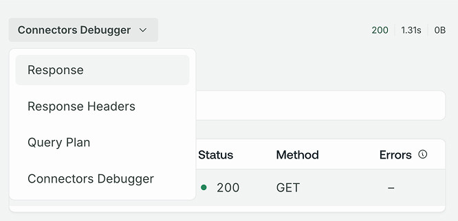 Opening the Connectors Debugger from Apollo Sandbox