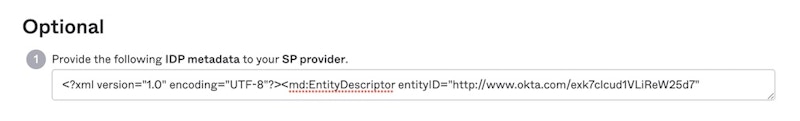Okta IdP metadata