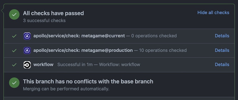 GitHub status view