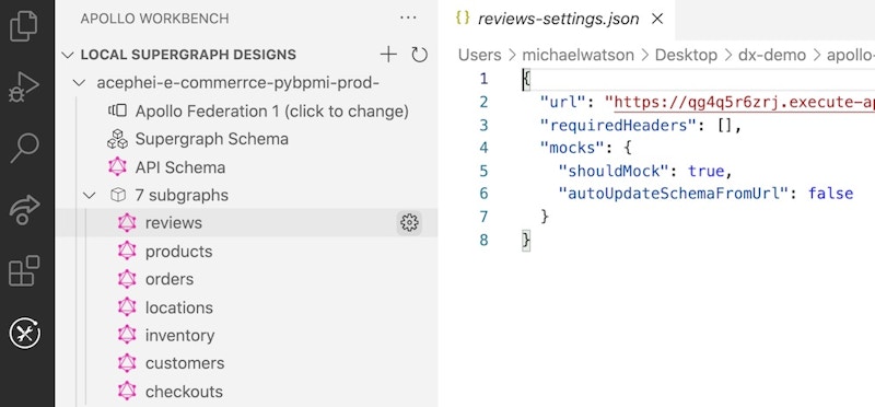 Subgraph settings in Workbench