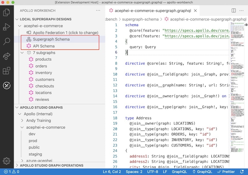 Viewing a supergraph schema in Workbench