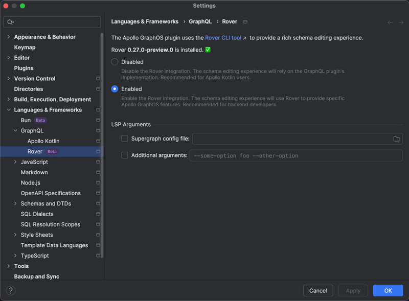 Plugin configuration