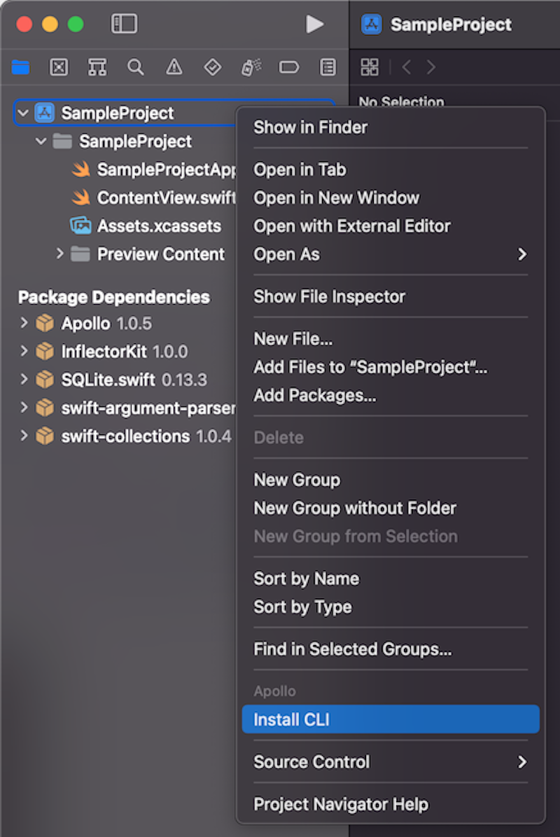 Where to find the SPM plugin commands in Xcode