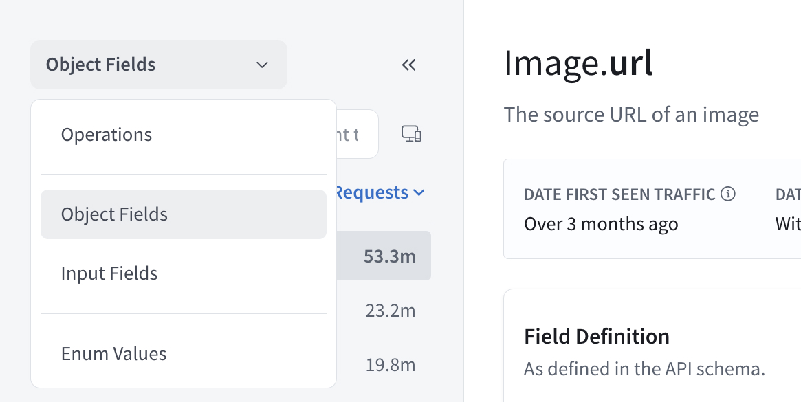 Field Insights page left sidebar