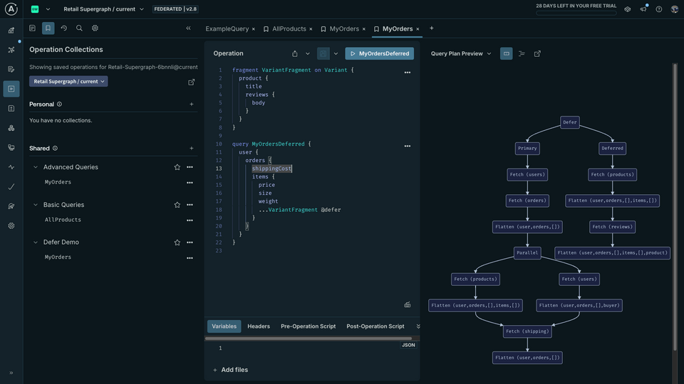 The response panel in Explorer, highlighted in pink.