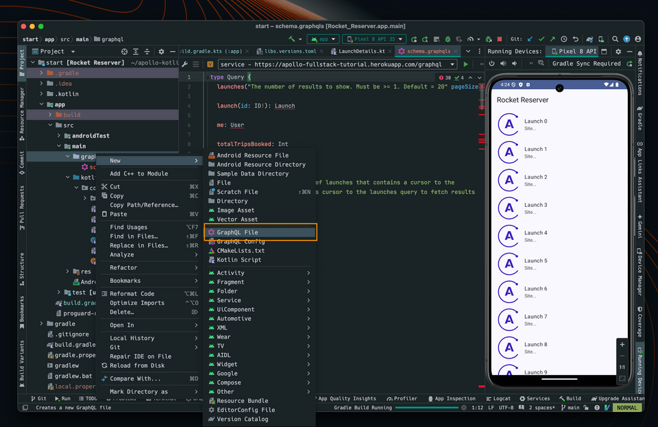 The new file dialog in Android Studio