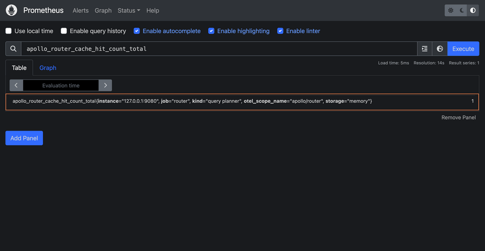 Prometheus updated to find a record for cache hit count