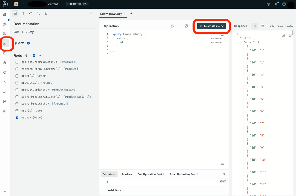 Test Graph with Example Query