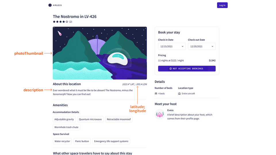 Get listing details mockup