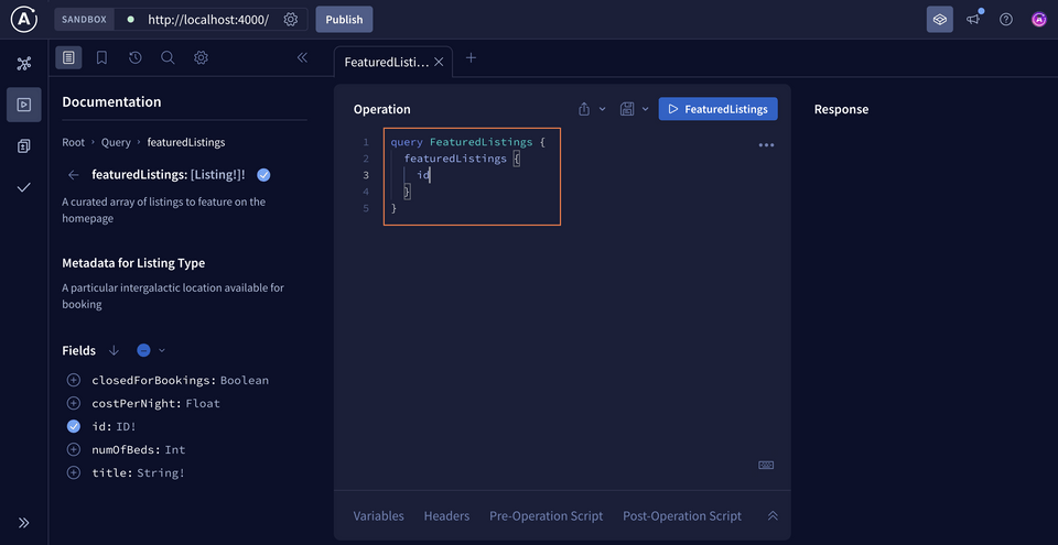 Adding the featuredlistings id field to the Operation panel